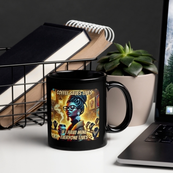 Black or White Coffee Saves Lives Design 11oz - Picture 3 of 12